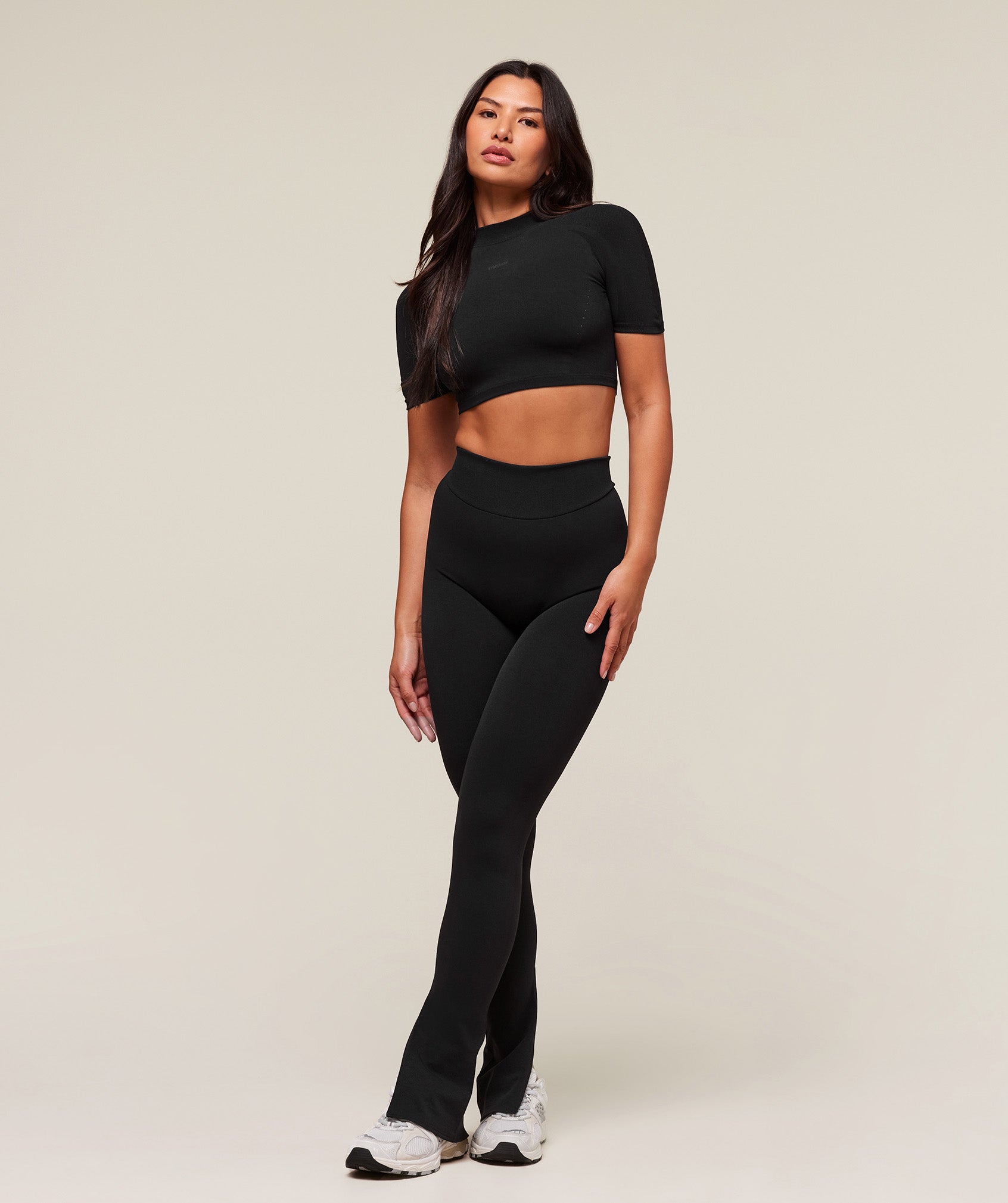 Women's Gymshark Everywear Warp Knit Flare Leggings Black — Gymshark | Authentic India