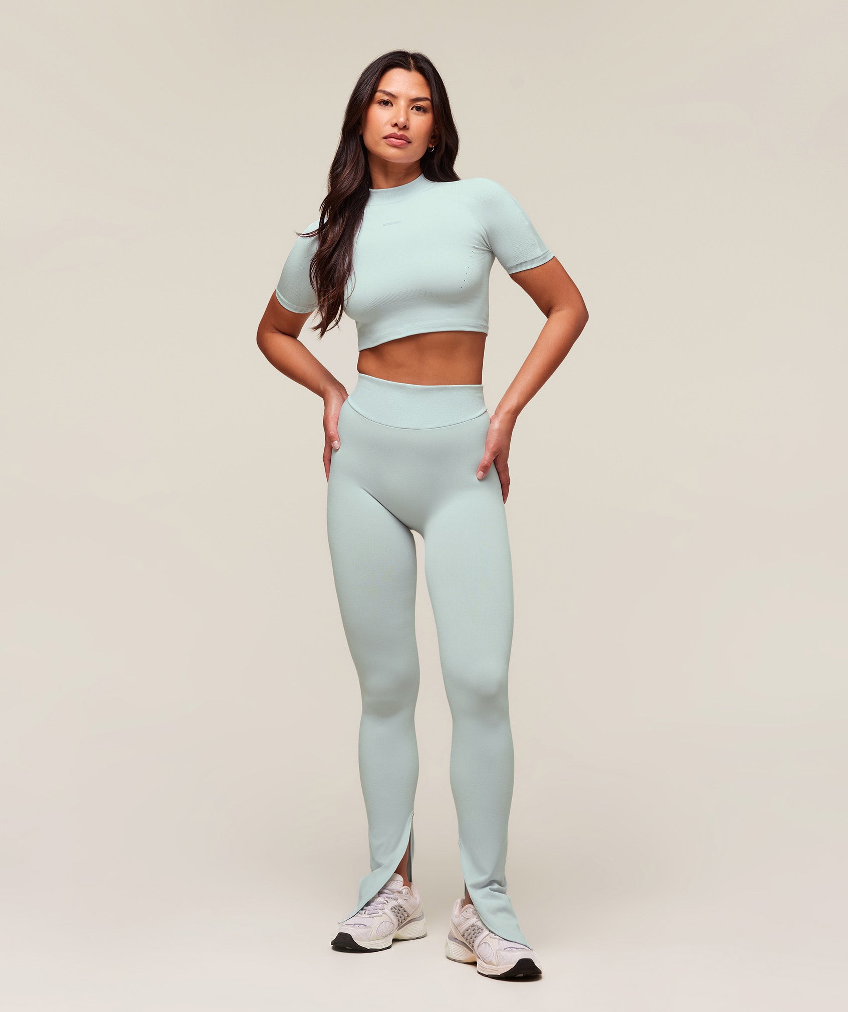 Women's Gymshark Everywear Warp Knit Flare Leggings Frost Blue — Gymshark | Authentic India