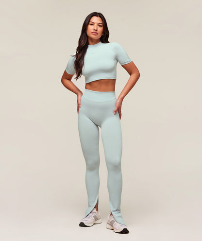 Women's Gymshark Everywear Warp Knit Flare Leggings Frost Blue — Gymshark | Authentic India