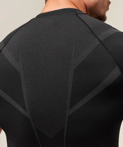 GYMSHARK Onyx 5.0 Seamless T-Shirt Black/Blue