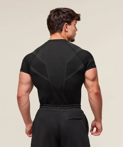 GYMSHARK Onyx 5.0 Seamless T-Shirt Black/Blue