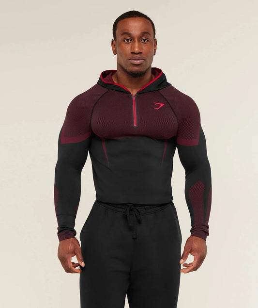 GYMSHARK Onyx V5 Hoodie Onyx Red — GYMSHARK S | Authentic India