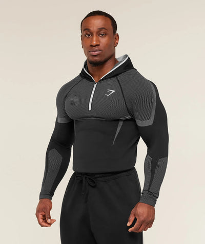 GYMSHARK Onyx V5 Hoodie Onyx black — GYMSHARK S | Authentic India
