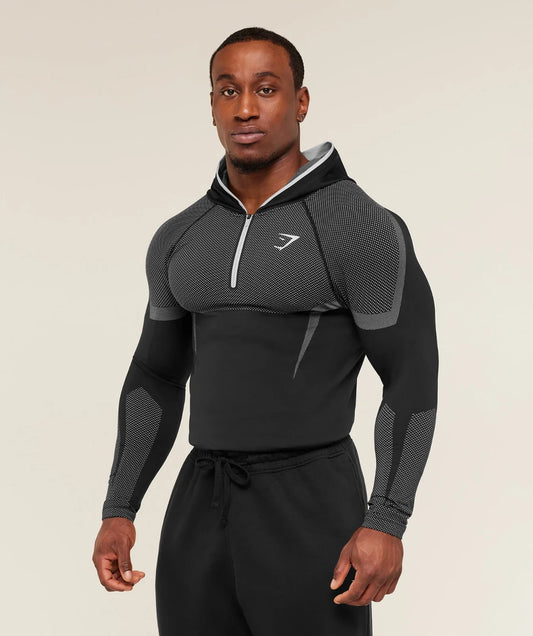 GYMSHARK Onyx V5 Hoodie Onyx black — GYMSHARK S | Authentic India