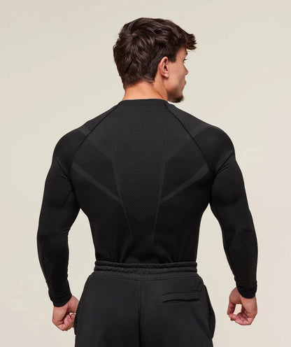 GYMSHARK Onyx 5.0 Seamless Long Sleeve T-shirt Black/Blue — GYMSHARK S | Authentic India