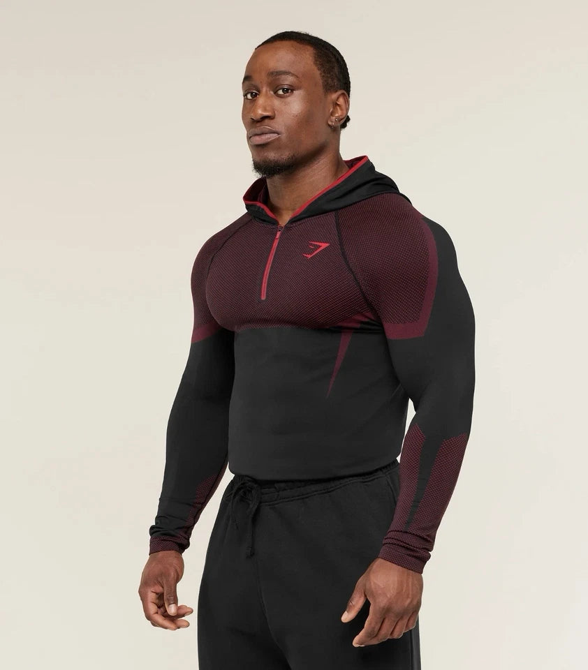 GYMSHARK Onyx V5 Hoodie Onyx Red — GYMSHARK S | Authentic India
