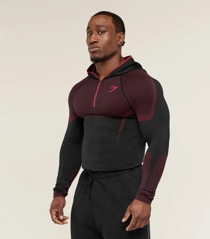 GYMSHARK Onyx V5 Hoodie Onyx Red — GYMSHARK S | Authentic India