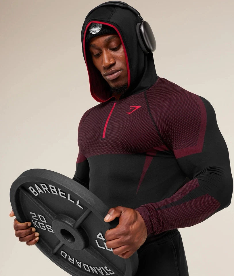 GYMSHARK Onyx V5 Hoodie Onyx Red — GYMSHARK S | Authentic India