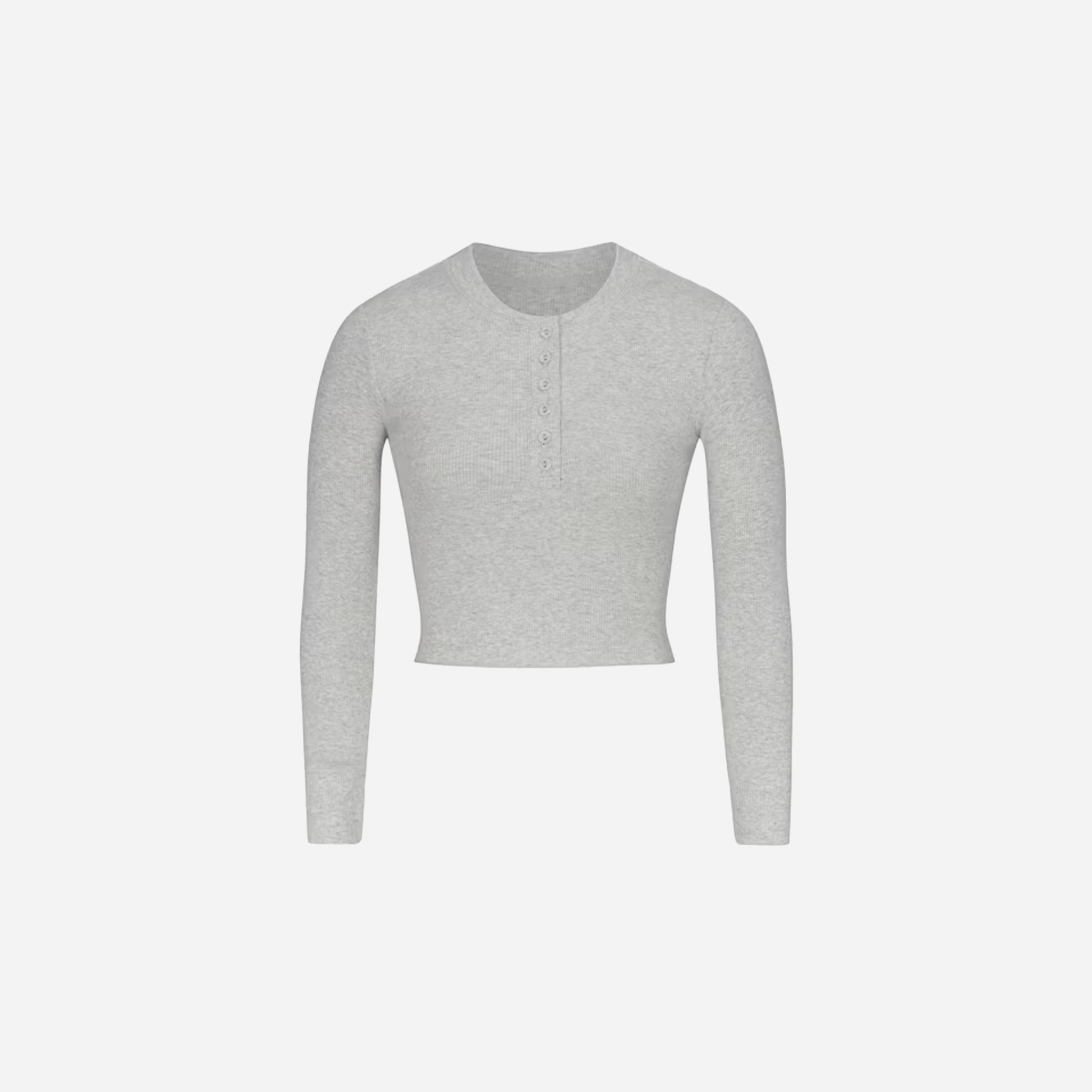 Skims Long Sleeve Crop Henley Cotton Rib - AESTUS SUPPLY
