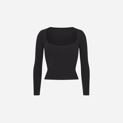 Skims Scoop Neck Long Sleeve Top Cotton Jersey - AESTUS SUPPLY