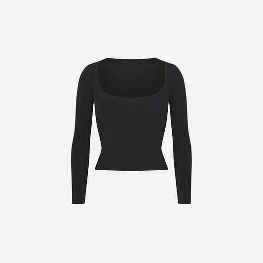 Skims Scoop Neck Long Sleeve Top Cotton Jersey - AESTUS SUPPLY