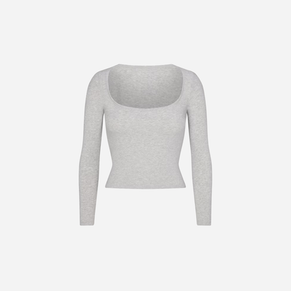 Skims Scoop Neck Long Sleeve Top Cotton Jersey - AESTUS SUPPLY